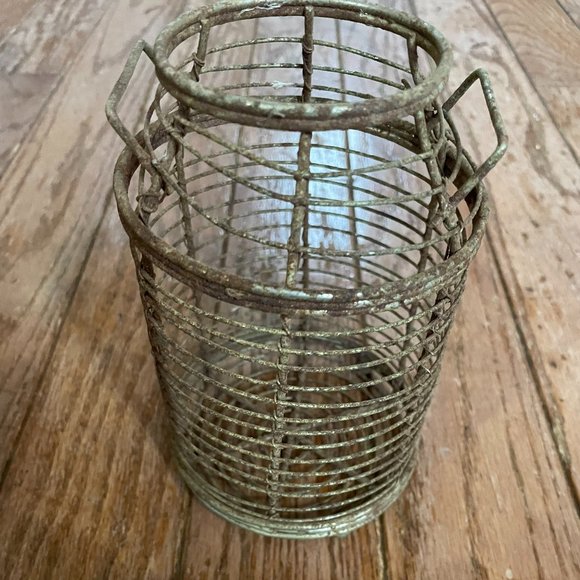 Rustic Steel Containers Vintage | Storage & Organization | Vintage Wire Metal Decorative Rustic ...